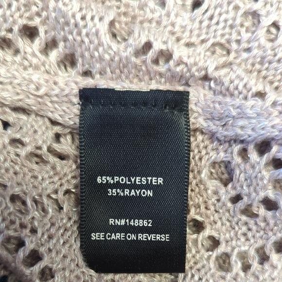 19884 Torrid Crochet Knit Open Front Duster Sweater Tan size 2X bohemian fall - Picture 6 of 7